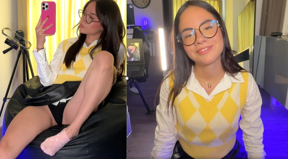 Linda Colegiala De 18 Años Con Coño Rosa Viene a Chupar Para Marketing